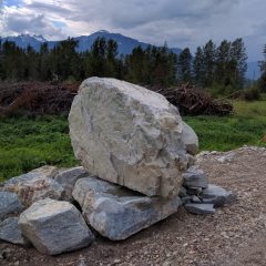 This rock will become a sign out front of the brewery access road